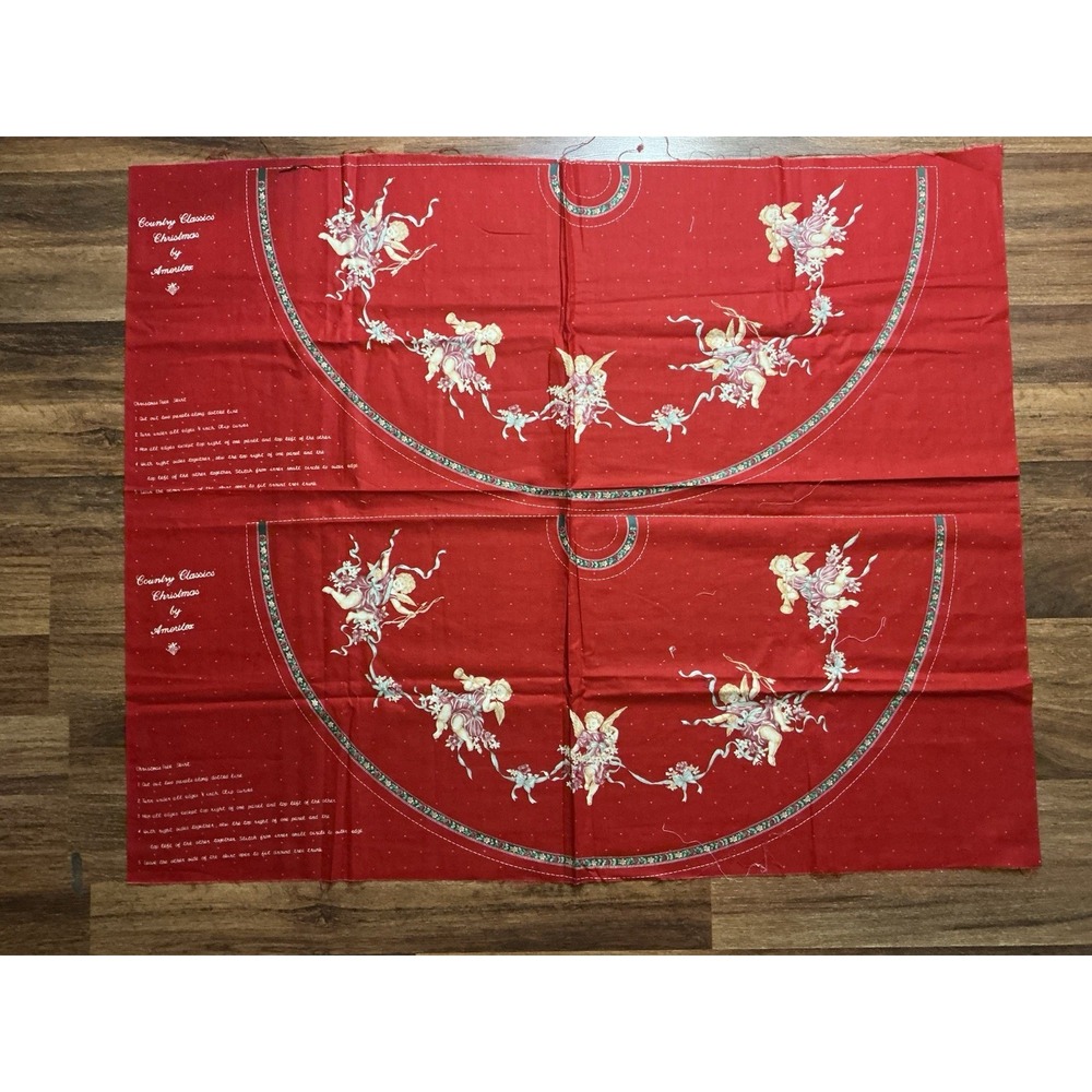Vtg COUNTRY CLASSICS CHRISTMAS By Ameritex (2) Fabric Panels Angels Cut & Sew